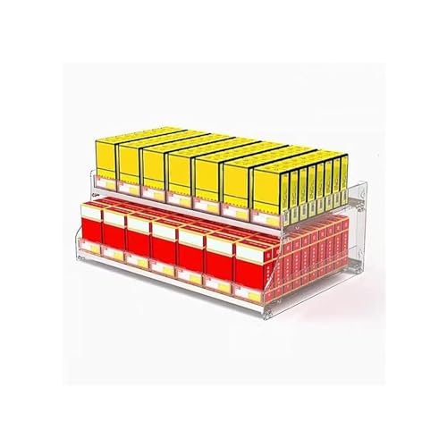 Présentoir à cigarettes avec plateau poussoir automatique pour un rangement net