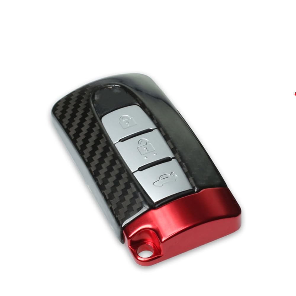 Custodia per chiave telecomando auto per Nissan Infiniti GTR Style in fibra di carbonio nero/rosso/argento