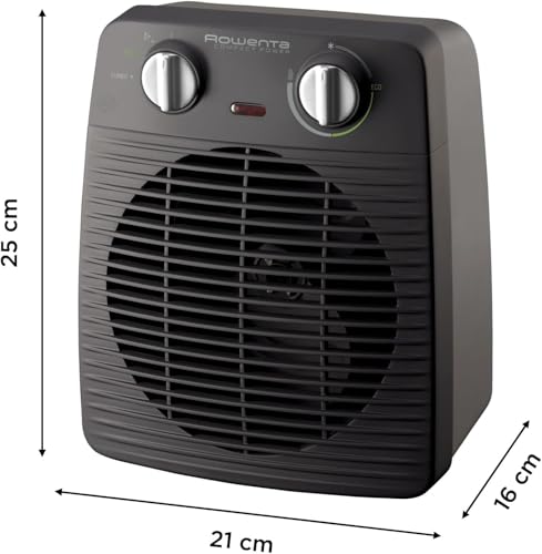 Miniatura 7 de Rowenta Compact Power So2210 - Calefactor Compacto Con Motor Dual De 1000 W Y 2000 W, Función Silence, 2 Velocidades Y Múltiples Funciones, Termostato Anti-Heladas, Función Frío, Color Negro