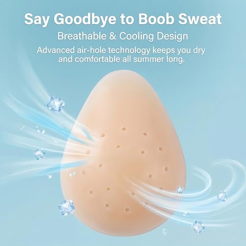 Image of Breathable Nipple Covers for Women,Teardrop Breast Lift Pasties with Air Holes,Reusable for Summer Strapless Backless