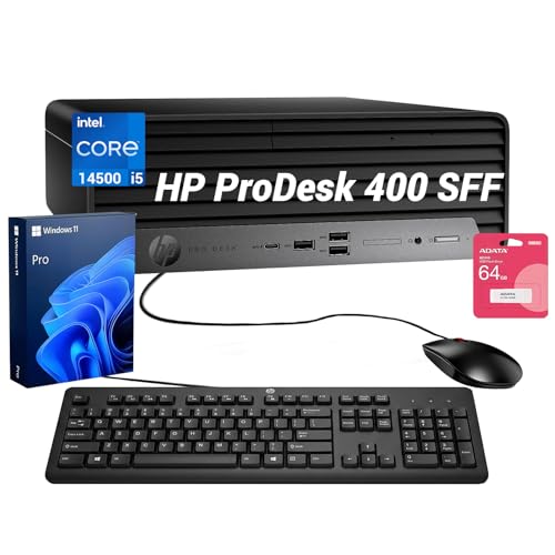 Image of HP ProDesk 400 G9 SFF Business Desktop, 14th Gen Intel Core i5-14500, 32GB DDR5, 1TB SSD, Wi-Fi, HDMI, DisplayPort, USB-C, RJ-45, Support Up to Three Displays, Wired Keyboard & Mouse, Win 11 Pro