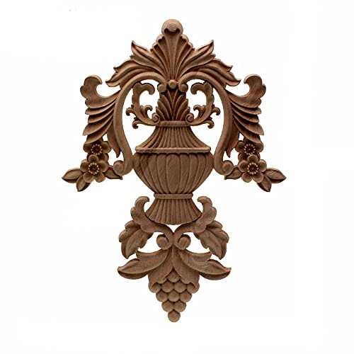 Wood Carved Decal Corner Applique Home Furniture Wall Cabinet Door Decorative Wooden Miniature Craft 38X50Cm #TOP12