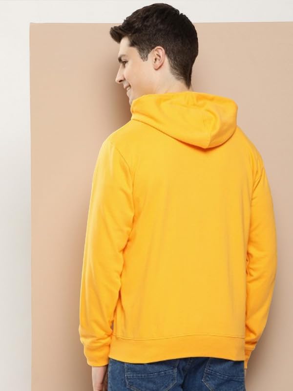 Image of LAZYCHUNKS Regular Fit Men's Solid Fleece Hoodie | Warm Hooded Sweatshirt for Men with Pocket | Casual Winter Wear | Full Sleeve Comfortable Hoodie