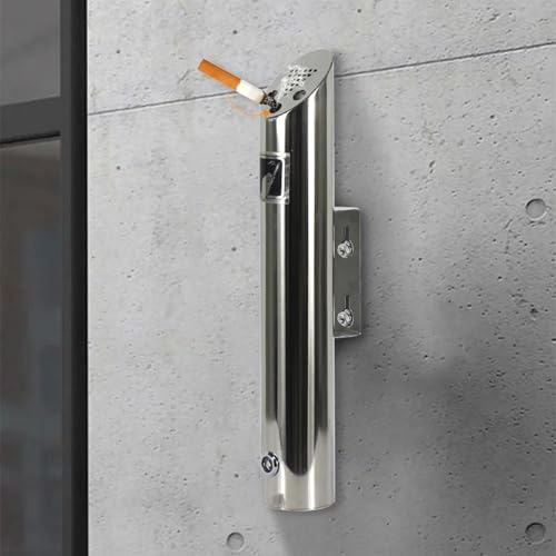 SBJKLYRN Cendrier, Cendrier Mural verrouillable en Acier Inoxydable for extérieur - Poubelle à Cigarettes Durable for Usage Public et terrasse