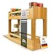 OPTIMARY® Gewürzregal ausziehbar für den Küchenschrank / Innenschrank - Praktischer Gewürz Organizer - Bambus Holz - Kleben oder Bohren