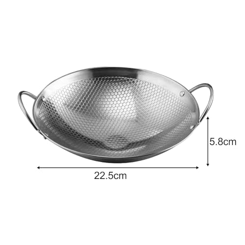 Wok de acero inoxidable HouseVibe con fondo redondo 8 pulg miniatura 6