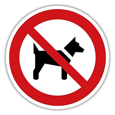 Hundeverbot Hunde verboten Aufkleber Schild Hinweisschild 10cm Verbotsschild (Design1) (1 ...