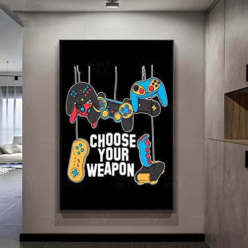 Peinture murale gamer décoration maison ado salon affiche manette 35x50