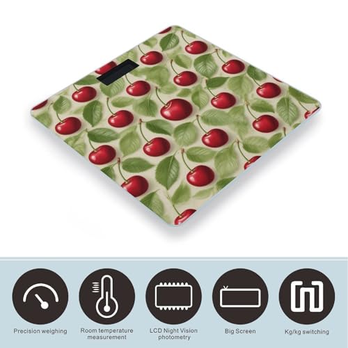 Báscula de Baño Digital con Diseño Cereza Roja miniatura 3