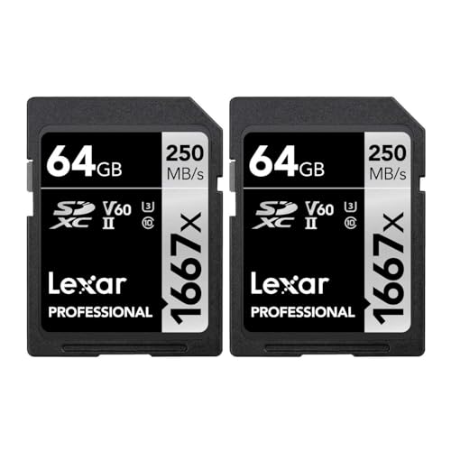 Lexar Professional 64GB 1667x UHS-II SDXC Memory Card (2-Pack)