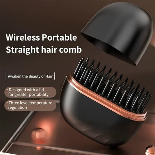Mini plancha portátil inalámbrica recargable rosa miniatura 2