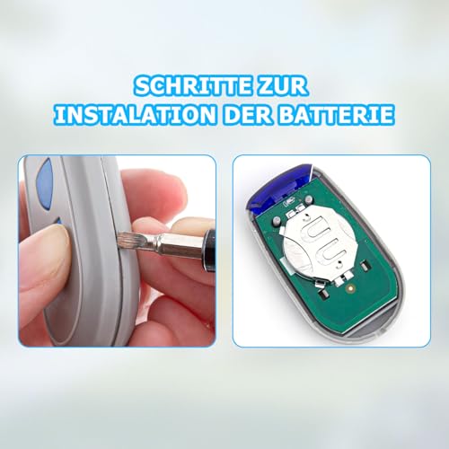 2 Stück Ersatz für Normstahl handsender, Fernbedienung 433,92MHz 2 Kanäle, Kompatibel mit Normstahl Crawford EA433 2KS, EA433 4KS, T433-4, RCU 433-2, RCU 433-4, EA433 2KM Micro