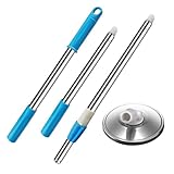 Midremer Extended Spin Mop Replacement Mop Handle, Upgraded 60-inch 360 Degrees Rotating Telescopic Replacement Mop Stick for Spin Mop Bucket Cleaning System (Stainless Steel Disc, Blue)