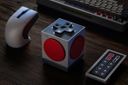Image of 8BitDo Retro Cube 2 Speaker, Portable Bluetooth Speaker with Stereo Sound, Wireless Charging Dock, Bluetooth 5.3 /2.4G /Wired USB Connections - N Edition