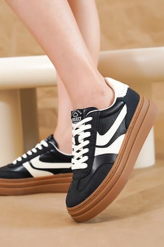 Image of Project Cloud Platform Sneakers for Women Footwear - Memory Foam Insole Womens Shoes, Lightweight and Non-Slip Sole Lace Up Fashion Sneakers for Women 2026 (Volley)