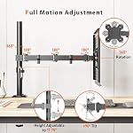 Redbat Arme pour ordinateur portable/notebook jusqu'à 17 inch, Arme portable réglable en hauteur pour le poids de bureau jusqu'à 22lbs, Support pour ordinateur portable avec 2 Options de montage, VESA 75/100 pour moniteur 13-32 pouces, noir
