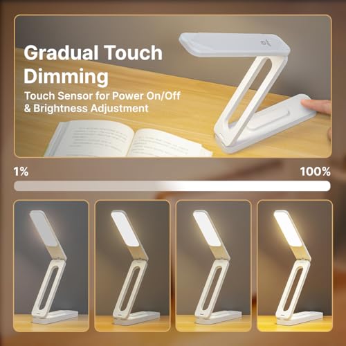 Image of pTron 6W EaseMate Study Lamp L2, 6Hrs Runtime max., Seamless Dimming, 3 Colour Modes, Adjustable Brightness Levels, Table Lamp for Study, 2-Fold Elbow Design, Wall Mountable, Type C Charging