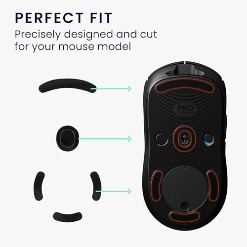 kwmobile muis voeten sticker compatibel met Logitech G Pro Wireless Gaming - Computermuis glijder - Stickers in zwart - Afbeelding 4