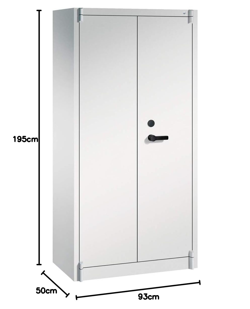 bümö Aktentresor & Feuerschutzschrank für Aktenordner - Aktentresor Brandschutzschrank Sicherheitsschrank A1 Tresor (Höhe: 195 cm | Breite: 93 cm | Tiefe: 50 cm)