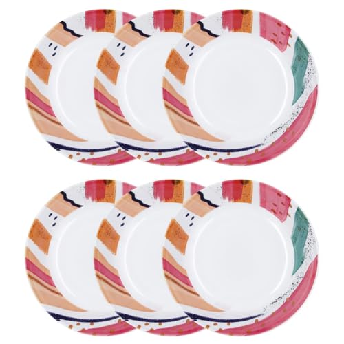Quid Acuarela Set 6 Platos Hondos Melamina 20cm Melamina No Apto Microondas Extra Fuerte
