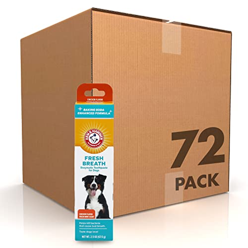Image of Arm & Hammer for Pets Fresh Breath Enzymatic Dog Toothpaste, Chicken Flavor, Safe for Puppies and Adult Dogs, Daily Baking Soda Dental Gel to Eliminate Bad Breath, 2.5 Oz - 72 Pack