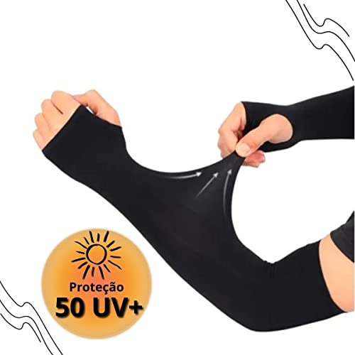 Par Mangas de Proteção Solar WEEMSBOX Para Braços Uv50 Moto Ciclismo Manguito Slim Premium