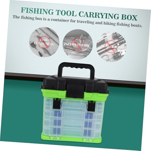 Boîte à pêche multifonctionnelle verte à 4 niveaux avec siège portable