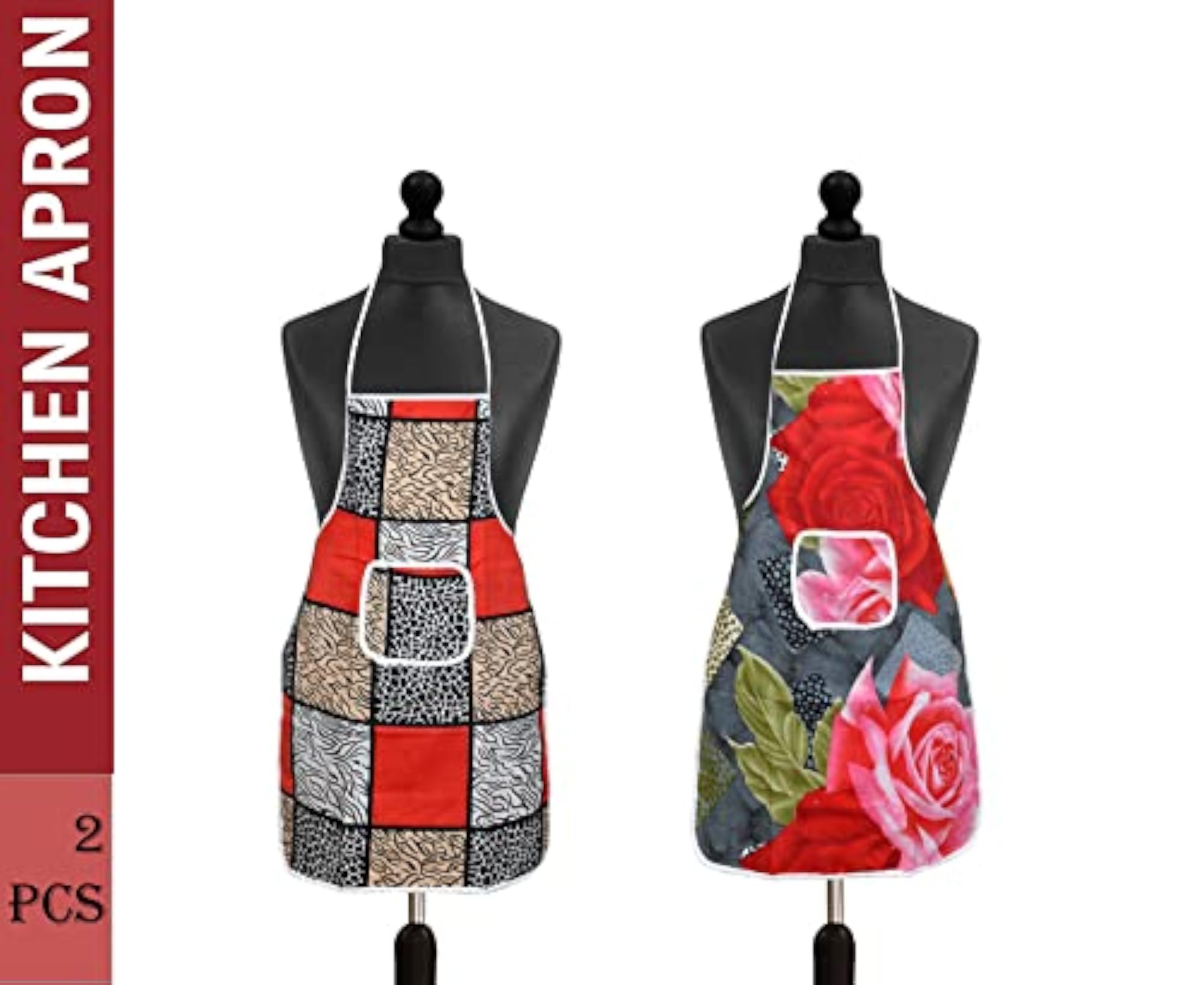 Cotton Abstract Kitchen Apron Pack of 2 with Waterproof Back