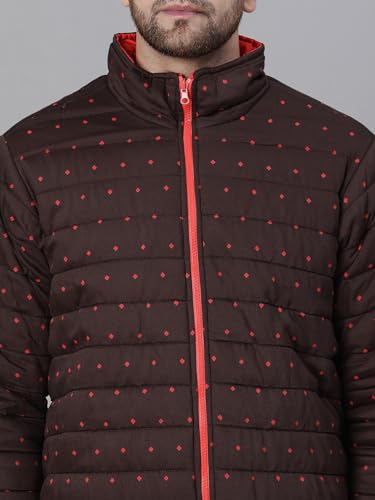 Image of oxolloxo Men Animal Print Zip Lined Long Sleeve Reversible Quilted Jacket