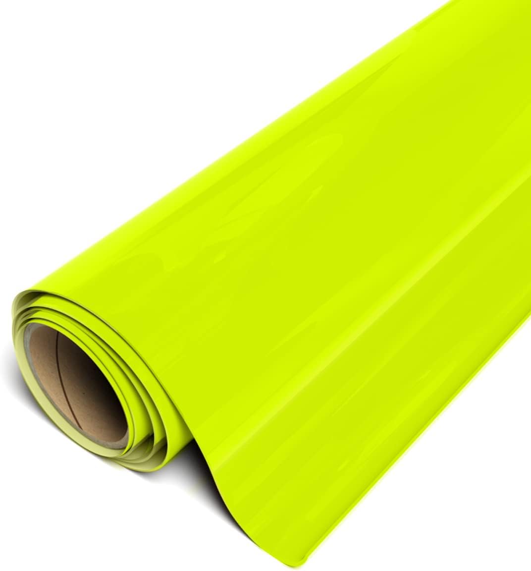 SiserBrick 600 Heat Transfer Vinyl, 19.6" x 3FT Roll (Fluorescent Yellow) - Compatible with Siser Romeo/Juliet & Other Professional or Craft Cutters - 3D HTV - CPSIA Certified