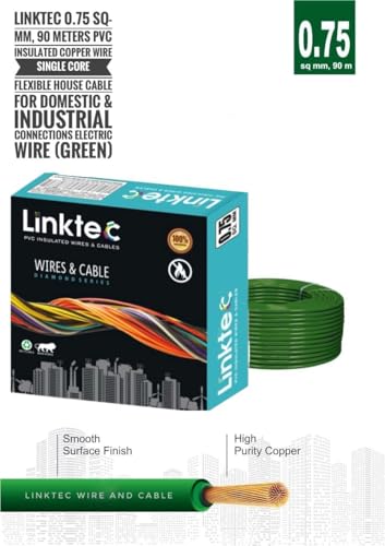 Image of PVC Insulated Wire 90 Meter Copper Wire (GREEN, 0.75 SQ MM)