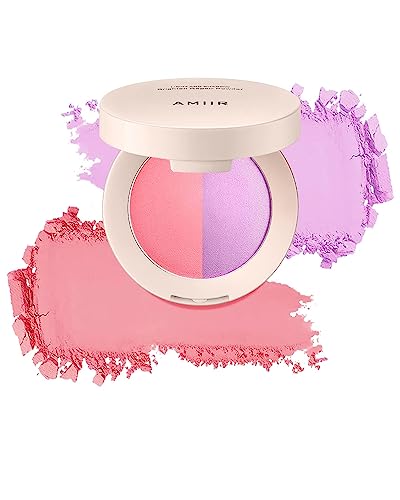 Amiir Duo Cheekbones Blusher Face Makeup Cheek Blush Powder Palette Highly Pigmented Blendable Add Glow Natural Healthy Vibrant Alive Looks (#302) #TOP8