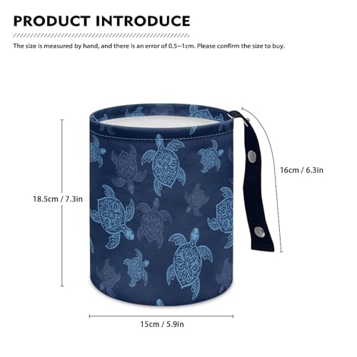 Image of Blue Sea Turtle Mini Car Trash Bin Car Garbage Can Car Storage Bag Waterproof Multipurpose Car Accessories Car Organizer for Auto Interior