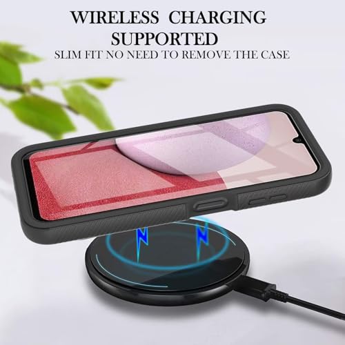 for Samsung Galaxy A13 4G Case Samsung A04S Phone Case Built-in Screen Protector Full Body Shockproof Protection tylish Bumper Transparent Back Cover for Samsung Galaxy A13 4G/A13 5G/A04S- Black - Image 5