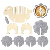 Getränkeuntersetzer Schaf, hitzebeständig, 14,5 cm, Filzuntersetzer mit niedlichem Design, weiche...