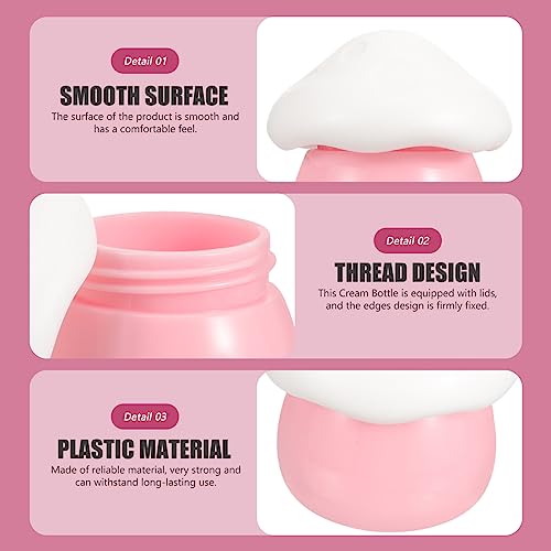FOMIYES Frasco De Creme De Maquiagem Vazio Frasco De Creme Em Forma De Cogumelo Com Colher Recipient