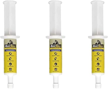Redmond Daily Gold Natural Healing Clay for Gastric Ulcers in Horses Stress Relief Pre-Race Paste 3 - Pack