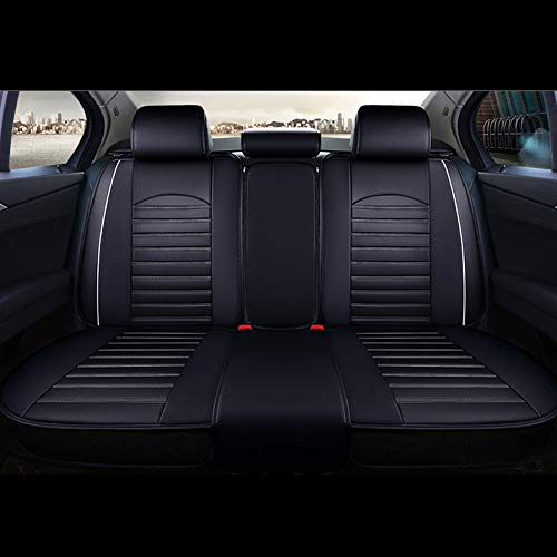 Otoez Leather Car Seat Covers Automotive Seat Covers Front & Rear Full Set, Waterproof 5 Seat Car Cushion Protector Universal Fit Honda Accord Civic Nissan Toyota Hyundai Lexus (Black) #TOP5
