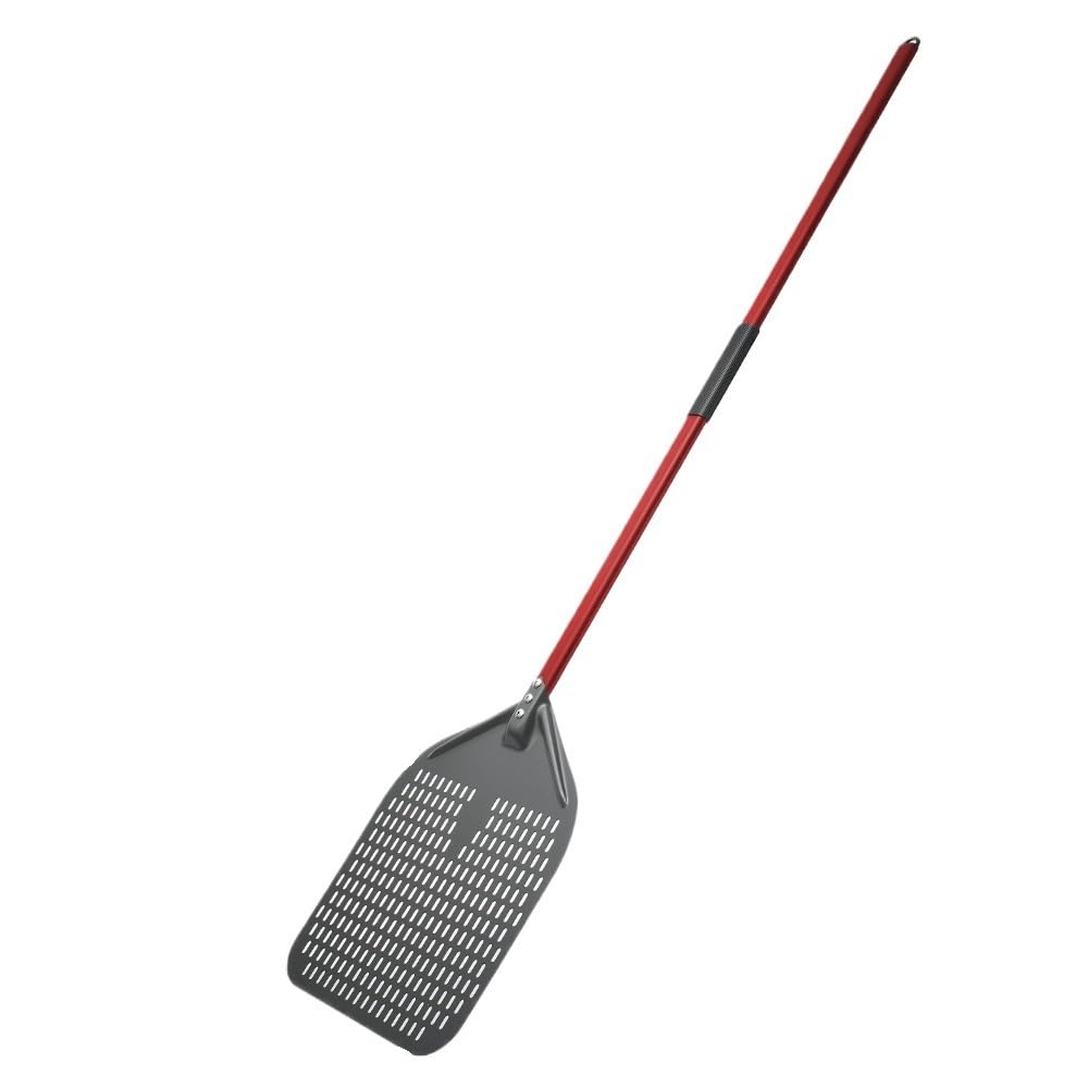 WANGSHAOWEI Pizza ​Paddle 14/13/12 Inch Pizza Peel Perforated Long Handle Shovel Aluminum Oven Accessories(12inch Red Handle)