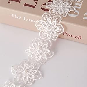 Xingmo 2mFloral Perlen-Spitzenbordüre Weiß