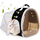 Back Expandable Backpack for Small Animals, Portable Travel Bag Breathable Pet Carrier Cages for Bunny, Guinea Pig, Bearded Dragon, Lizard, Rabbit, Squirrel, Tortoise, Kitten, Sugar Glider