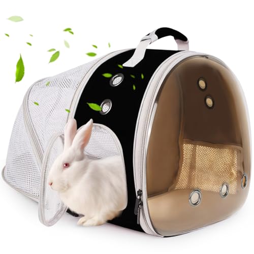 Back Expandable Backpack for Small Animals, Portable Travel Bag Breathable Pet Carrier Cages for Bunny, Guinea Pig, Bearded Dragon, Lizard, Rabbit, Squirrel, Tortoise, Kitten, Sugar Glider