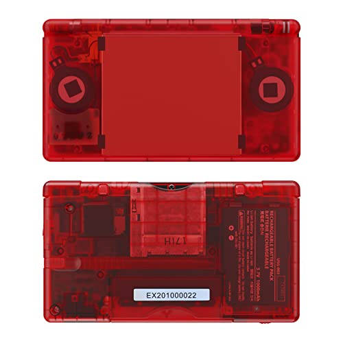 Image of eXtremeRate Clear Red Replacement Full Housing Shell for Nintendo DS Lite, Custom Handheld Console Case Cover with Buttons, Screen Lens for Nintendo DS Lite NDSL - Console NOT Included