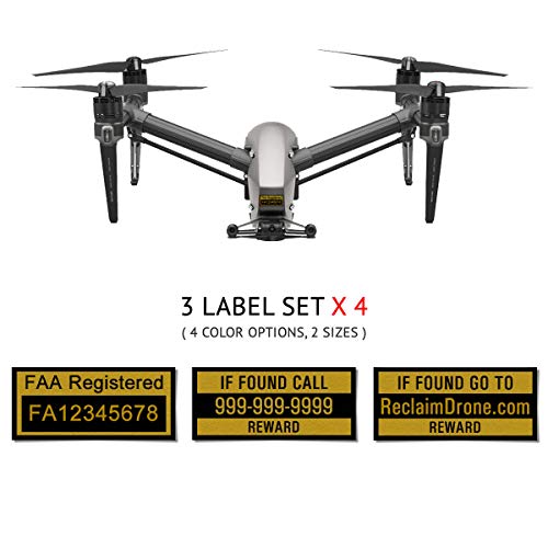 Drone Labels (4 Sets of 3) Customized, 4 Color Options,
