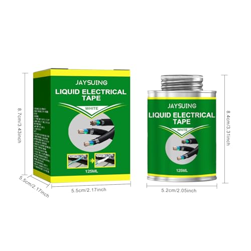 Image of 4.2oz (125ml) Liquid Electrical Tape, Waterproof & High Temperature Resistant, Fast-Drying Liquid Insulation Glue for Electronics, Wires & Electrical Equipment (White)