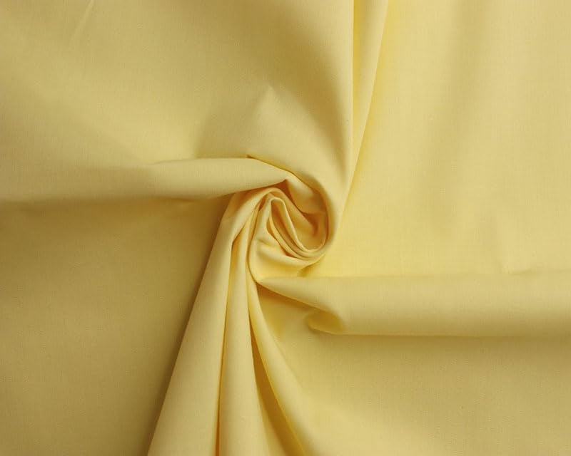 Needleberry Lemon Polycotton Fabric - 5 Metre x 112cm - 80% Polyester 20% Cotton - Lightweight Durable Material for Sewing, Crafts & Dressmaking