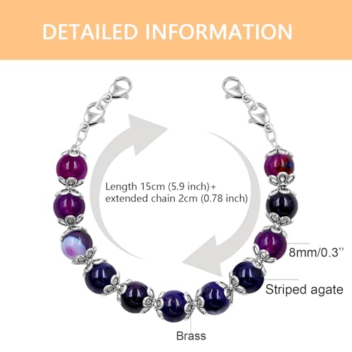 Image of Interchangeable DIY Semi-Finished Medical Alert Bracelet - 8mm Natural Stone Bead Adjustable Dual-Use Bracelet - YA5062