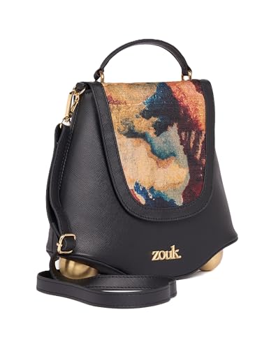 Image of ZOUK Women's Svara Sling Bag | Vegan Leather Bag | Crossbody + Top Handle with Adjustable Strap | Evening & Festive