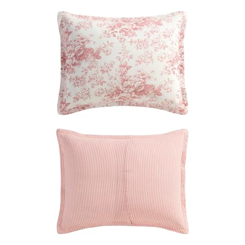 Laura Ashley - Twin Comforter Set with Shams, Cotton, Reversible by Laura Ashley - Used condition - Image 9