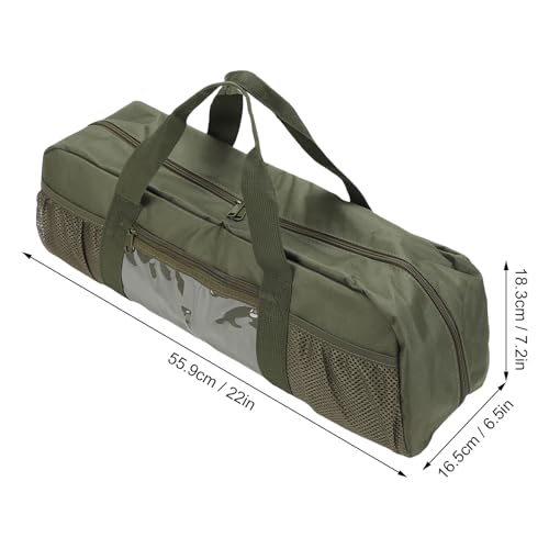 Grill Tool Storage Bag,OD Green Large Capacity Oxford Cloth BBQ Accessories Bag with Handles for Outdoor Camping – Image 3